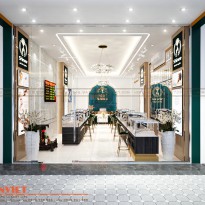 Phong cách Luxury sang trọng trong mẫu thiết kế tiệm vàng Shinee 2 - Hải Dương